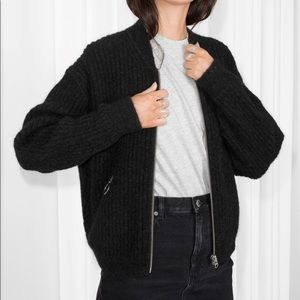 & Other Stories wool mohair bomber jacket cardigan